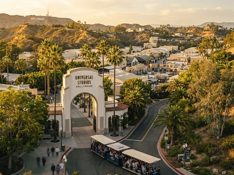Universal Studios Hollywood with a hillside studio tram tour