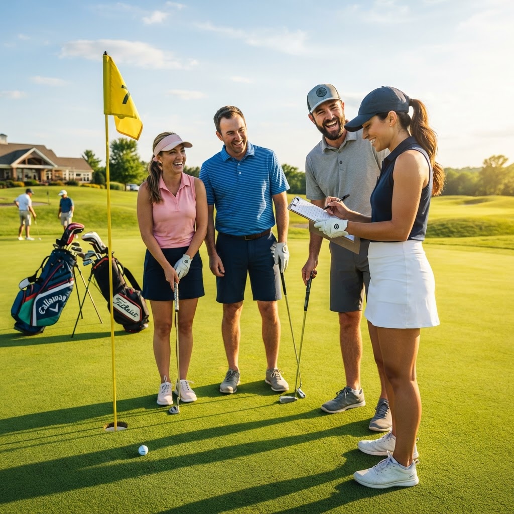 Golfers enjoying a round together
