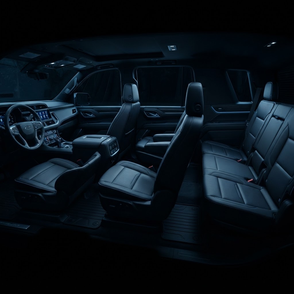 Six-passenger seating configuration inside the Suburban Premier