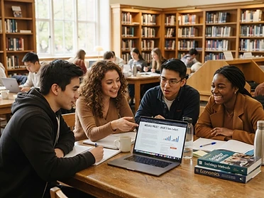 Estudo colaborativo na biblioteca