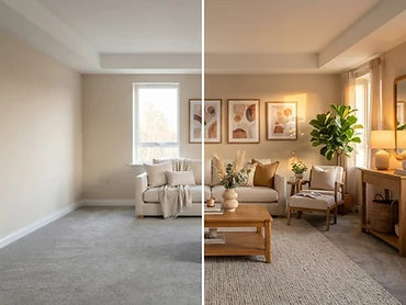 Antes e depois de ambiente