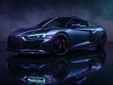 Carro esportivo em estúdio