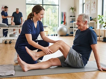 Sessão de fisioterapia