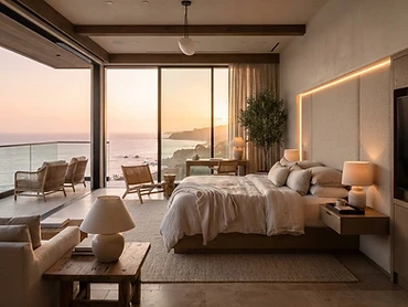 Suíte de hotel com vista