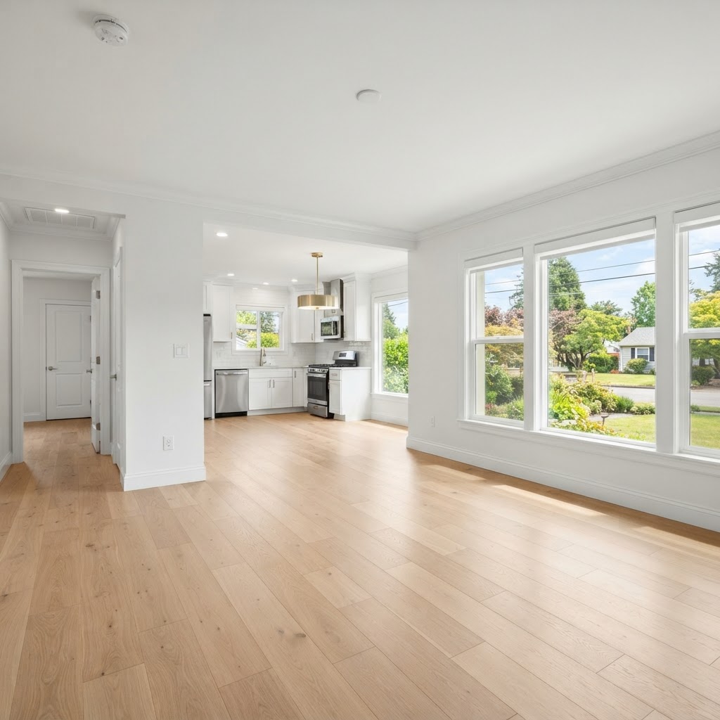 Bright, clean rental interior prepared and move-in ready