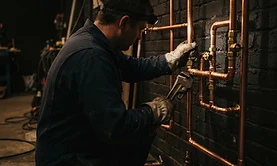 Flowline copper pipework installation