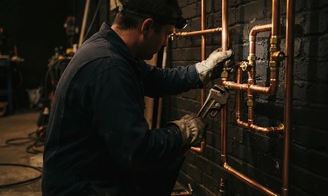 Flowline copper pipework installation