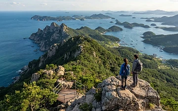 Namhae Geumsan coastal mountain over the southern sea