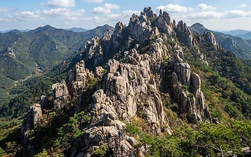 Dramatic granite rock formations at Gujeongbong, Wolchulsan