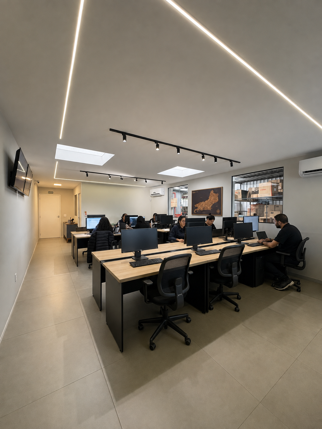 Escritório profissional limpo e organizado — ambiente atendido pelos produtos de limpeza profissional VipClean