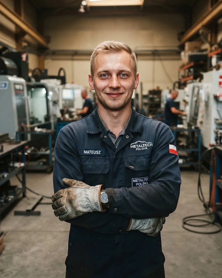 Zuversichtlicher Industriearbeiter