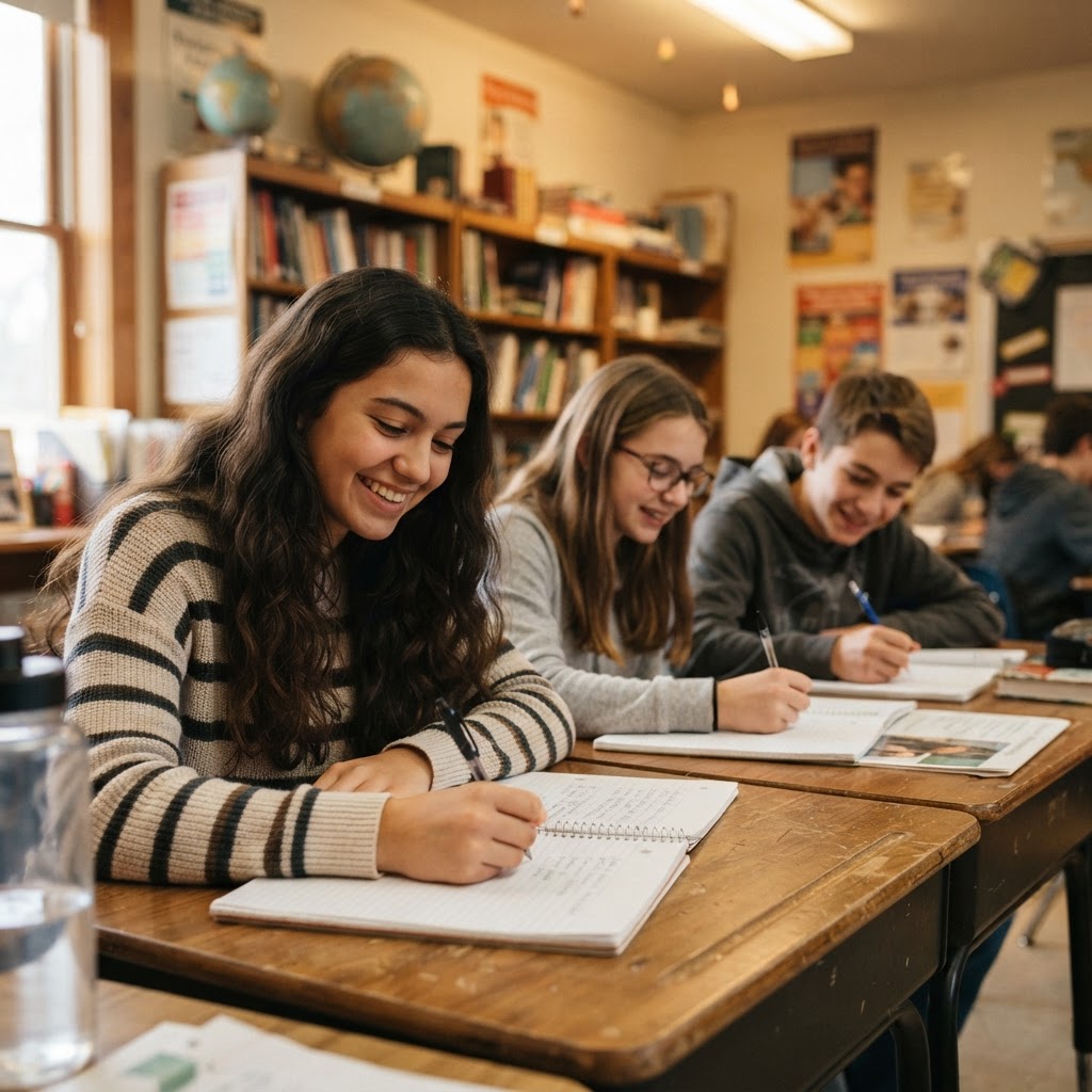 Students studying at Cypress Bridge Academy