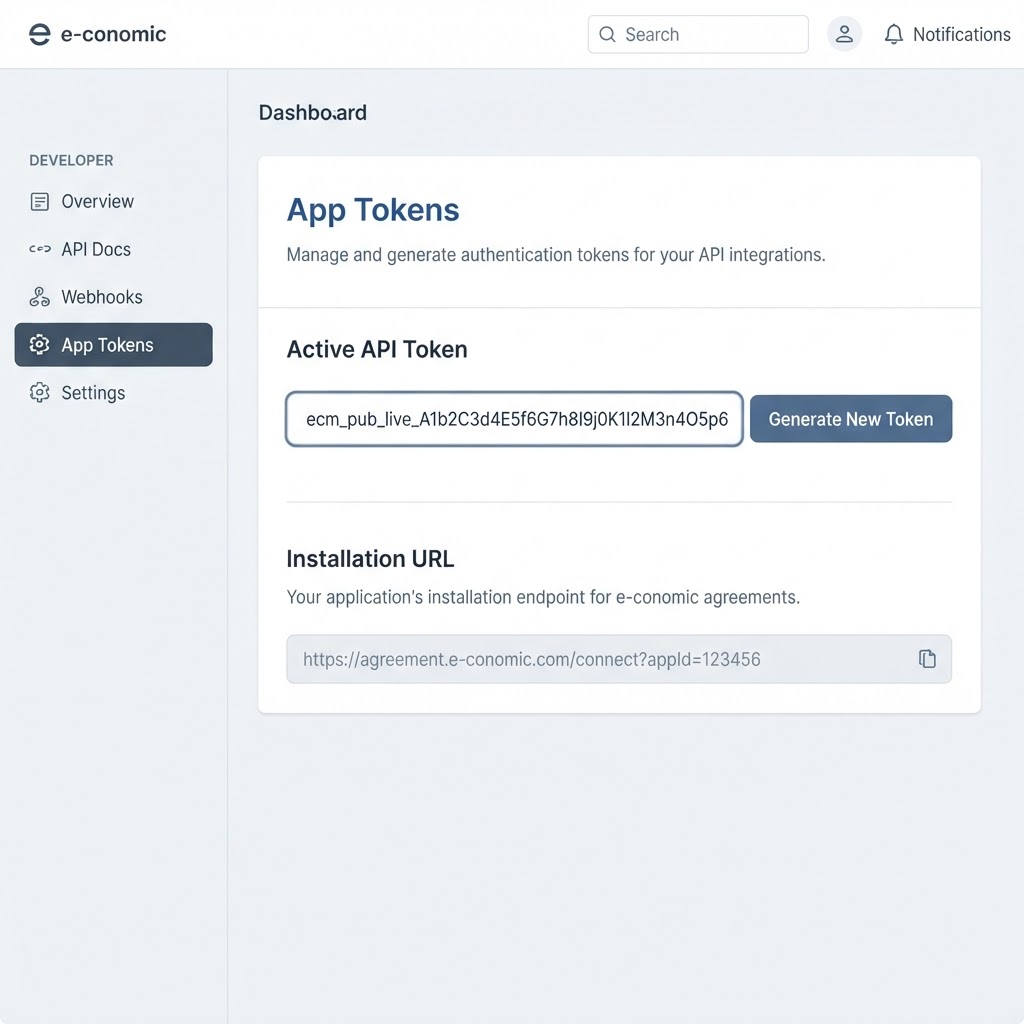 e-conomic developer portal setup