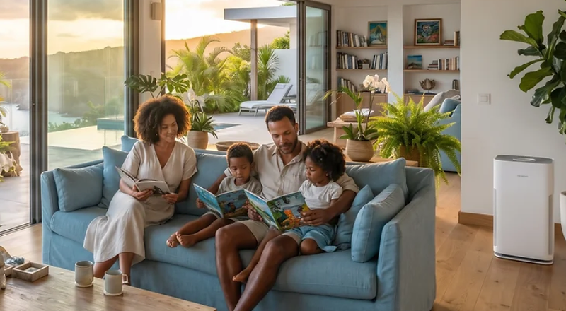 Villa antillaise lumineuse avec purificateur d’air