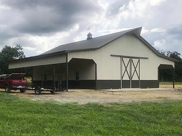 Beige Metal Barn