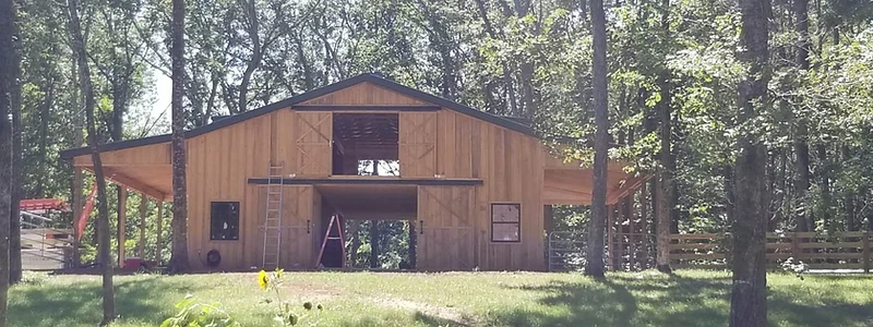 Custom post-frame barn built by Backyard and Barns in Middle Tennessee