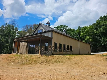 Post-Frame Barn with Cupolas