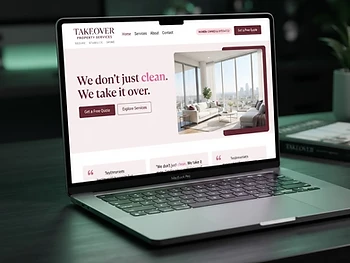 TAKEOVER PROPERTY SERVICES website design by GreenSpace Web