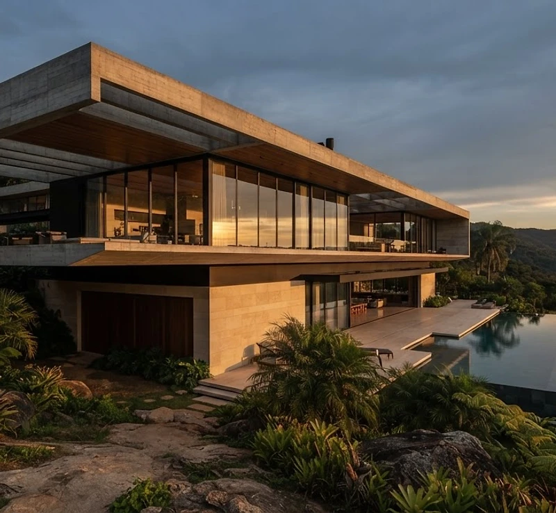 Residência contemporânea de arquitetura monumental
