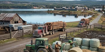 Forestry, farming and lakeside service businesses in Fort St. James, BC