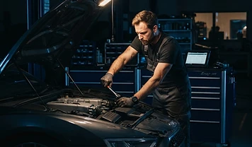 Mechanic working in an auto repair shop