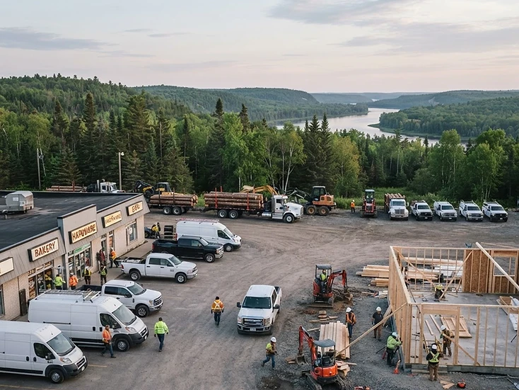 Farm services and mine-service trucks in Temiskaming Shores, Ontario