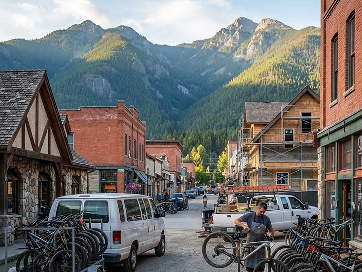 Ski-town hospitality and trades businesses in Rossland, BC