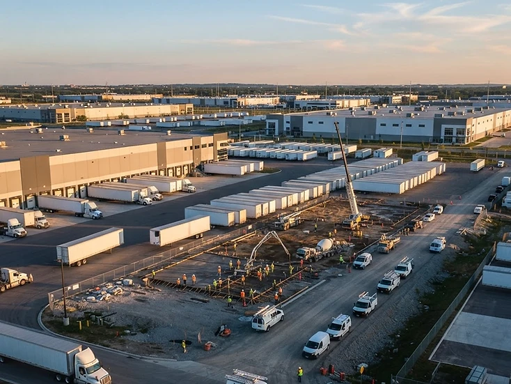 Distribution parks and construction businesses in Milton, Ontario