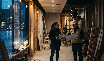 Retail storefront under renovation