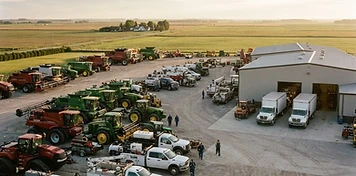 Farm-machinery dealership and service yard in North Perth, Ontario