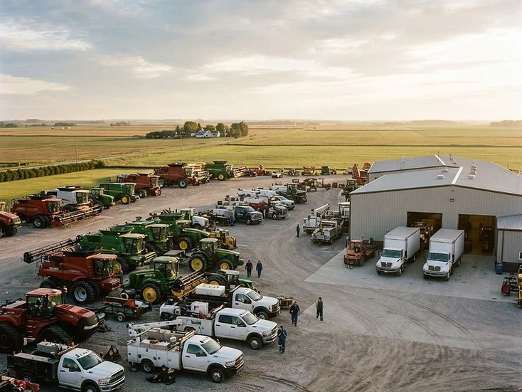 Farm-machinery dealership and service yard in North Perth, Ontario