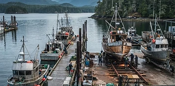 Commercial fishing fleet, aquaculture services and marine trades in Campbell River, BC