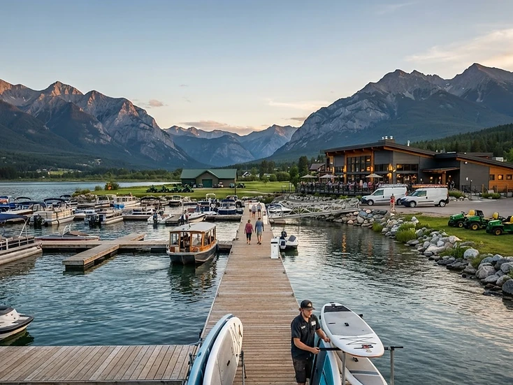 Lake-resort tourism and trades businesses in Invermere, BC