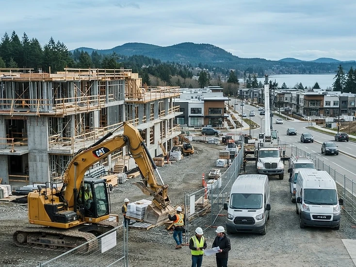 Construction and retail businesses in Langford, BC