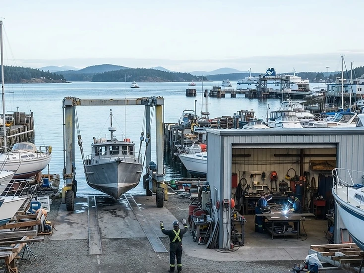 Marine industry and aviation businesses near Sidney, BC