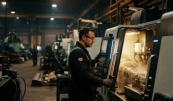 Production line inside a manufacturing facility