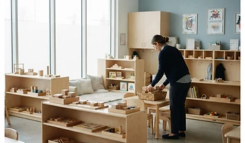 Professional childcare and learning centre interior prepared before opening
