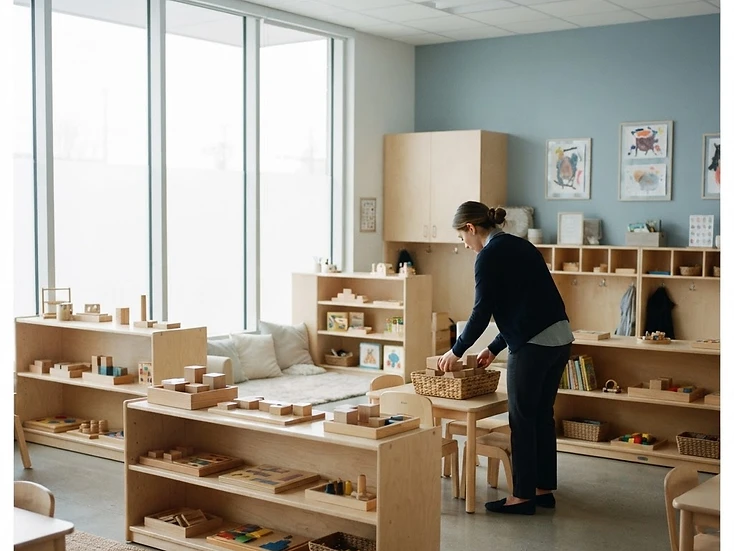 Professional childcare and learning centre interior prepared before opening