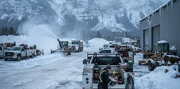 High-altitude mine services and snow-country businesses in Elkford, BC