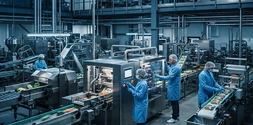 Commercial food processing line inside a modern Moose Jaw facility