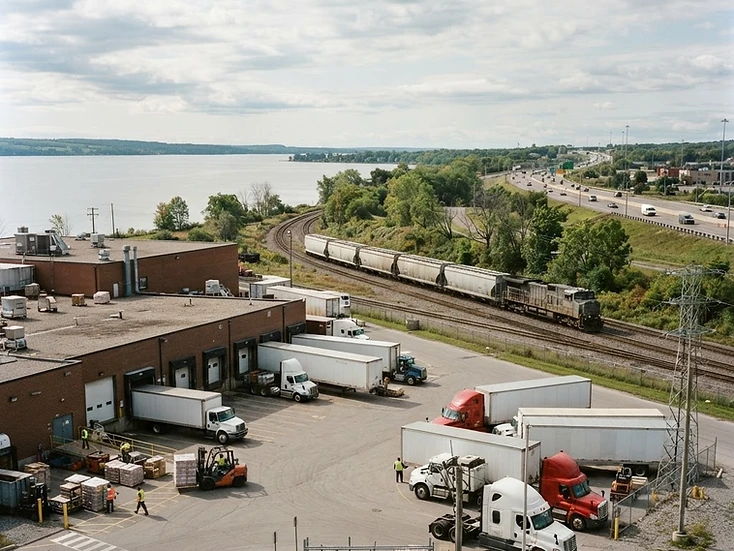 Distribution docks and food processing in Belleville, Ontario