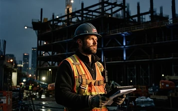 Construction contractor at a commercial job site.