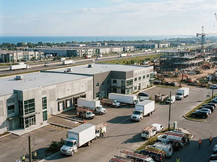 Trades and logistics on the Durham 401 corridor in Ajax, Ontario