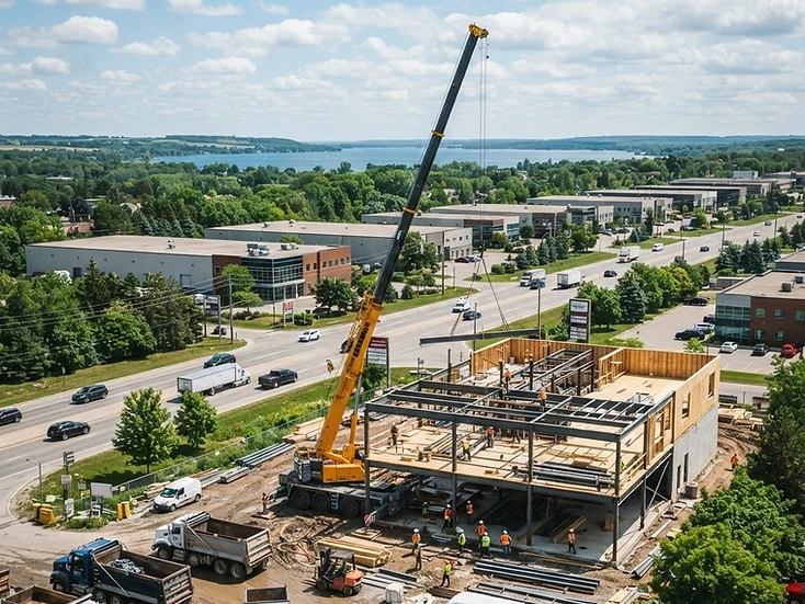 Construction crews and manufacturing businesses in Barrie, Ontario