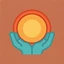 The Steady Parent sun and hands icon