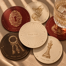 CP-008 — Gold-Embossed Coaster Set