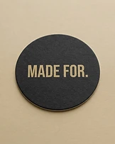 Custom Paper Coaster with logo — made by MADE FOR.