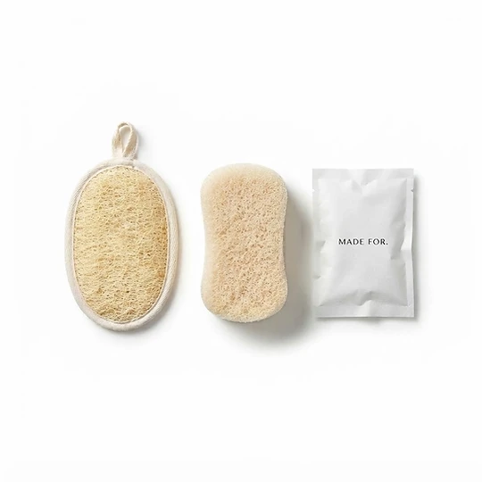Loofah Bath Pad with custom logo — hospitality