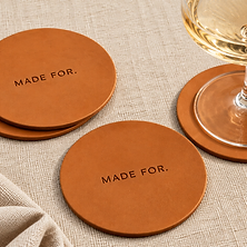 CP-006 — Debossed Leather Coaster