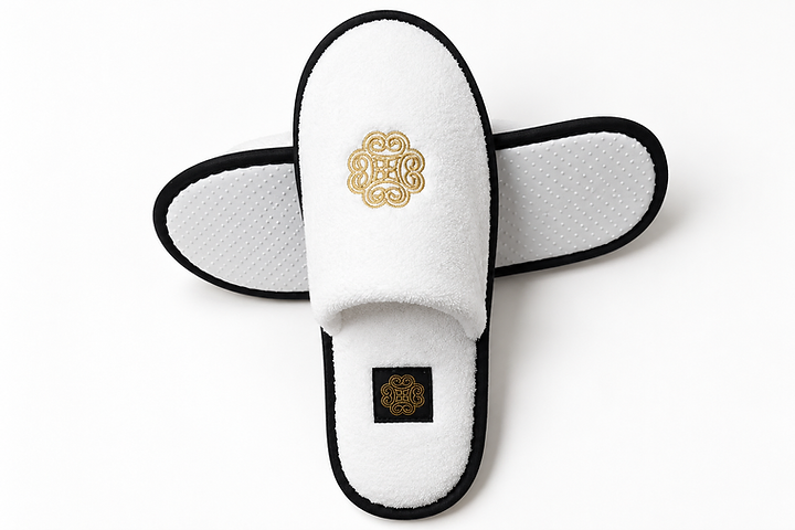 Custom Hotel Slippers with custom logo — hospitality